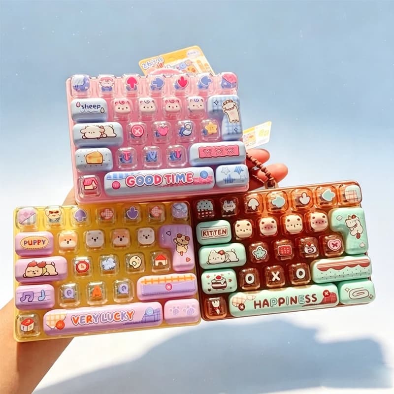 Llavero Keycap Anti Estrés 26 Teclas Fidget para Regalo — Teclas para Teclado