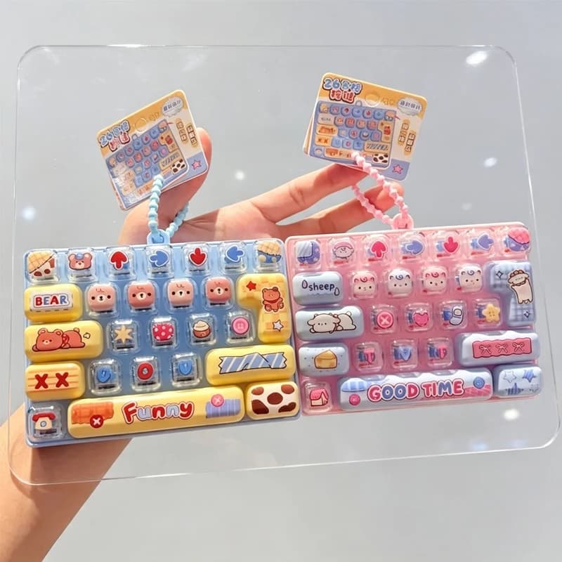 Keycap Clicker Anti Estrés: Llavero Relajante 26 Teclas — Teclas para Teclado