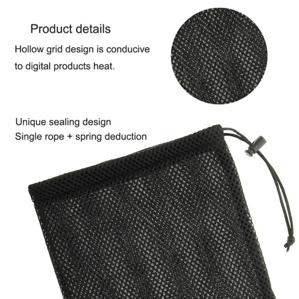 Bolsa de malla con cordón para auriculares y cables