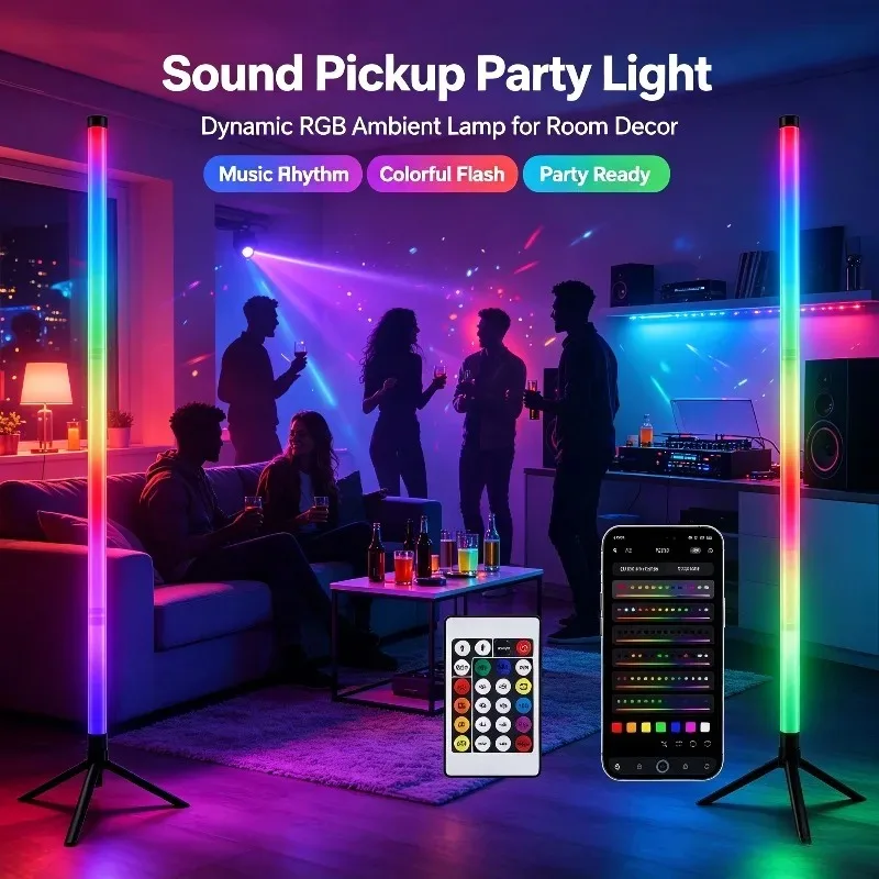 2 RGB LED Bars 120cm Sound Reactive for Gaming — RGB LED Light Bar