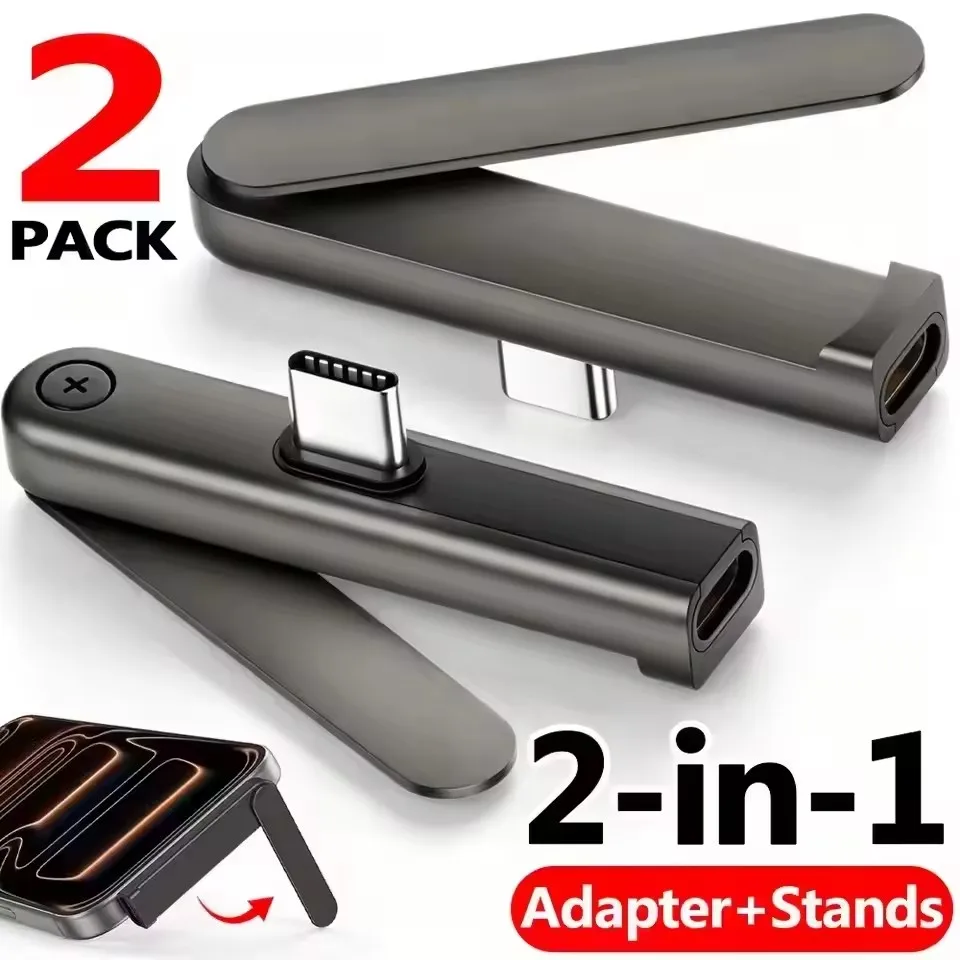 Adaptador USB C a 3.5mm plegable con soporte de aluminio — Auriculares